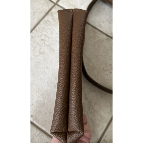 Women's Brown Tote Purse Handbag Faux Leather w/ Makeup Cosmetics Bag - Picture 9 of 16